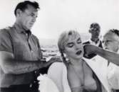 Ralph Roberts, Marilyn Monroe, Arthur Miller and May Reis on the set of 'The Misfits'